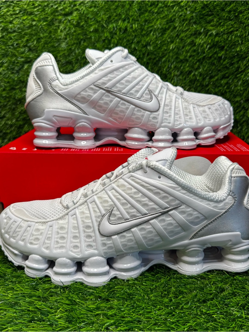 Size 11 - Mens Nike Shox TL OG White Metallic Silver Sneakers Retro - AV3595-100